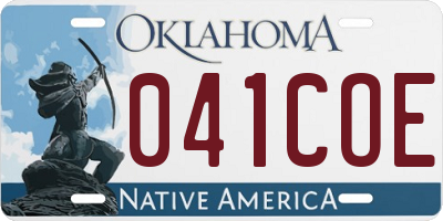 OK license plate 041COE