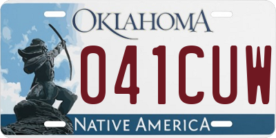 OK license plate 041CUW