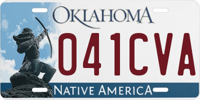 OK license plate 041CVA