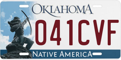 OK license plate 041CVF