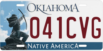 OK license plate 041CVG