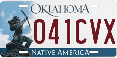 OK license plate 041CVX