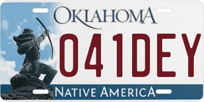 OK license plate 041DEY