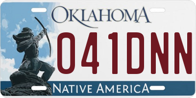 OK license plate 041DNN