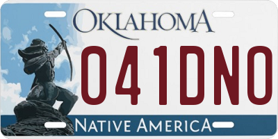 OK license plate 041DNO