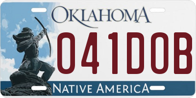 OK license plate 041DOB