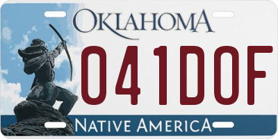 OK license plate 041DOF
