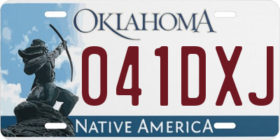 OK license plate 041DXJ