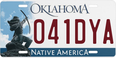 OK license plate 041DYA