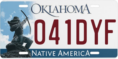 OK license plate 041DYF