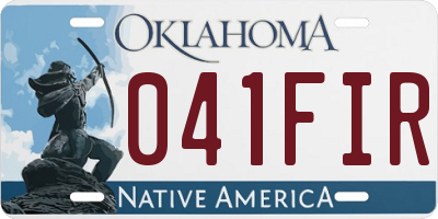 OK license plate 041FIR