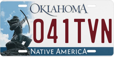 OK license plate 041TVN