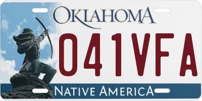 OK license plate 041VFA