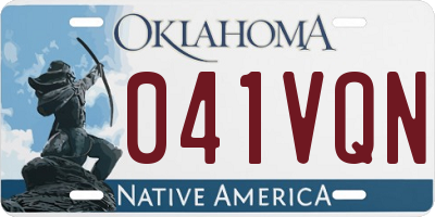 OK license plate 041VQN