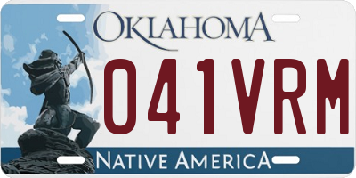 OK license plate 041VRM