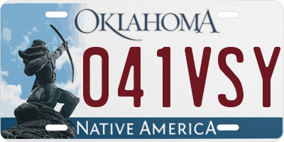 OK license plate 041VSY