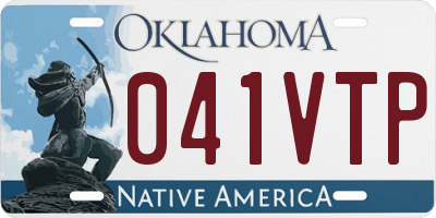 OK license plate 041VTP