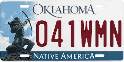 OK license plate 041WMN