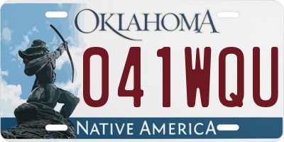 OK license plate 041WQU