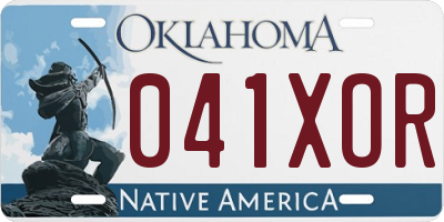 OK license plate 041XOR