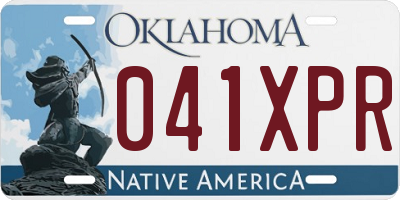 OK license plate 041XPR