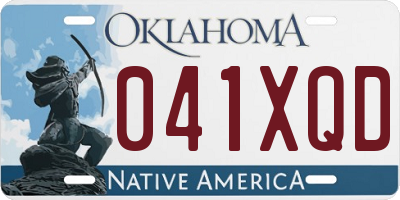OK license plate 041XQD