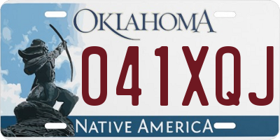OK license plate 041XQJ