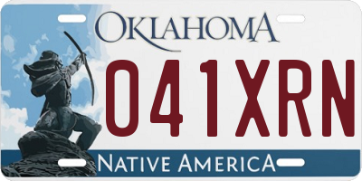 OK license plate 041XRN