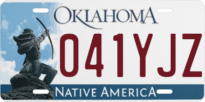 OK license plate 041YJZ