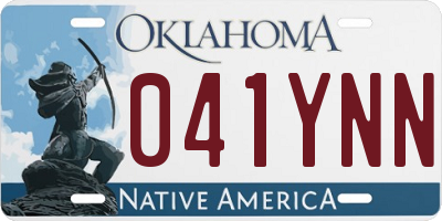 OK license plate 041YNN