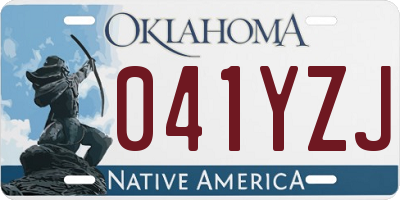 OK license plate 041YZJ