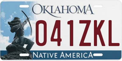 OK license plate 041ZKL
