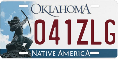 OK license plate 041ZLG