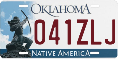 OK license plate 041ZLJ