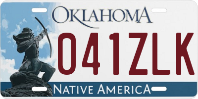 OK license plate 041ZLK