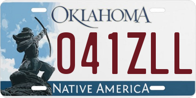 OK license plate 041ZLL
