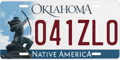 OK license plate 041ZLO