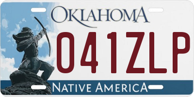 OK license plate 041ZLP
