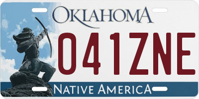 OK license plate 041ZNE