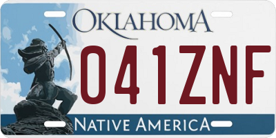 OK license plate 041ZNF