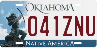 OK license plate 041ZNU