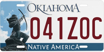 OK license plate 041ZOC