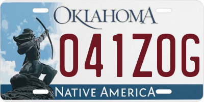 OK license plate 041ZOG