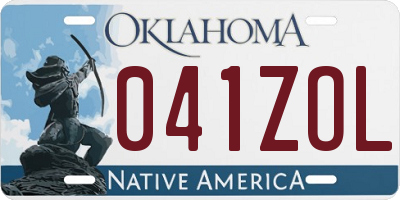 OK license plate 041ZOL