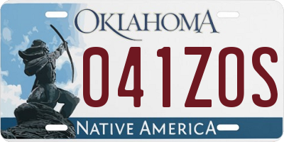OK license plate 041ZOS