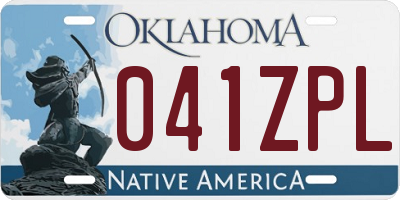 OK license plate 041ZPL