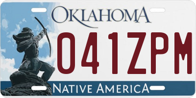 OK license plate 041ZPM