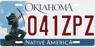 OK license plate 041ZPZ