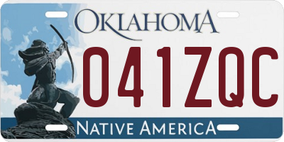 OK license plate 041ZQC