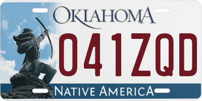 OK license plate 041ZQD